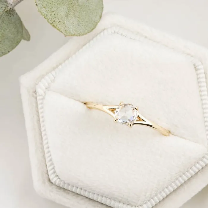 Rings Envero Jewelry Kylie Ring 027ct Rose Cut Diamond 14k Yellow Gold One of a kind