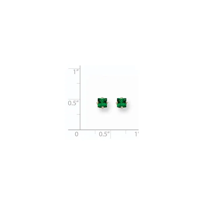 14k White Gold Tsavorite Post Earrings Goldia Earrings