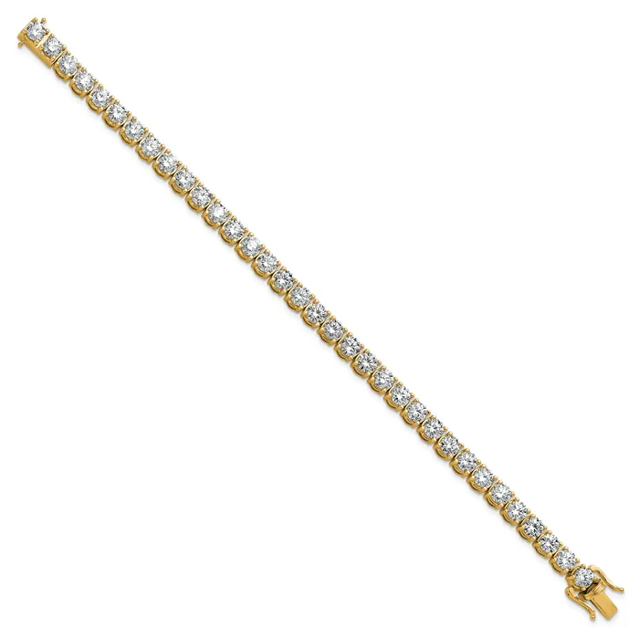 14k Yellow Gold 11 18 Ct Lab Grown Diamond VSSI G Tennis Bracelet Goldia Bracelets