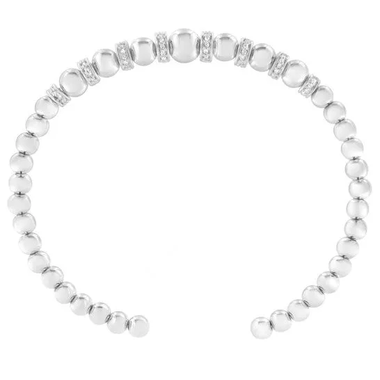 Bracelets JMS always Original Haus of Brilliance Sterling Silver 14 cttw Diamond Ball Bead Cuff Bangle Bracelet IJ I2I3