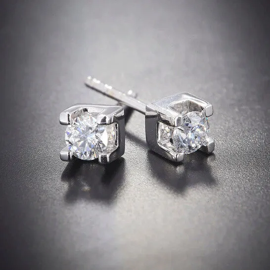 Earrings Original Diamond Muse 025 cttw 14KT White Gold Solitaire Diamond Stud Earrings for Women JMS always