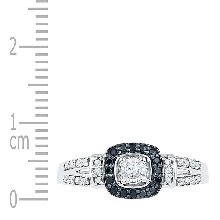 gndatlanta 14k White Gold Round Diamond Solitaire Black Ring 15 Cttw Rings