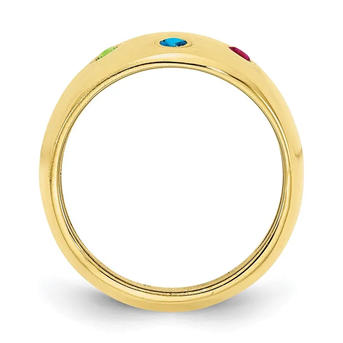 Goldia 10K Yellow Gold 5 Birthstone Personalized Cigar Ring Rings