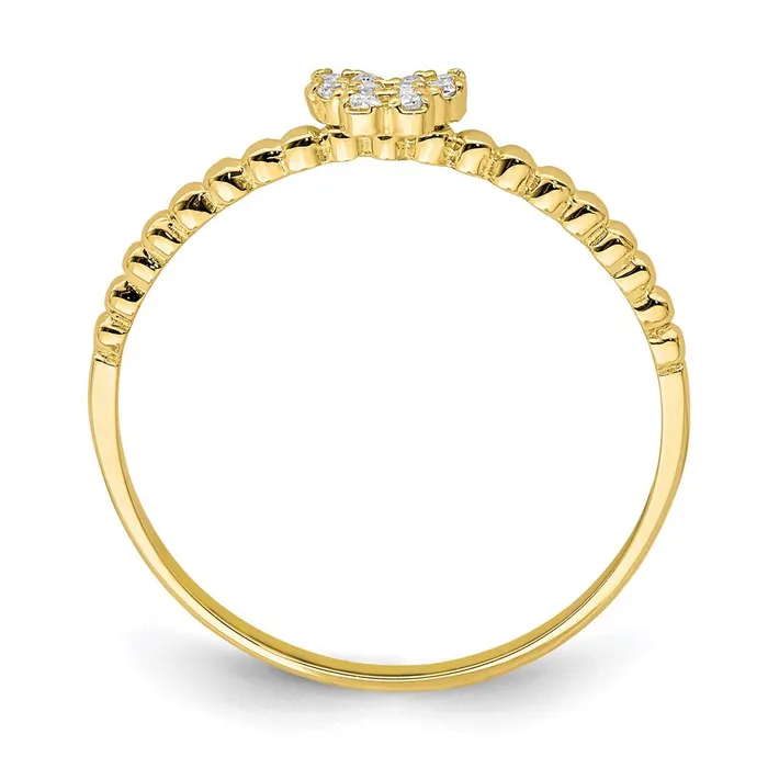 Goldia Rings 10K Yellow Gold Butterfly CZ Ring