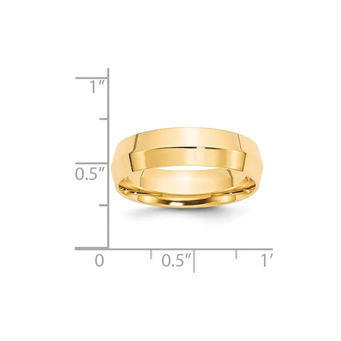 Goldia Solid 18K Yellow Gold 6mm Knife Edge Comfort Fit MensWomens Wedding Band Ring Size 75 Rings