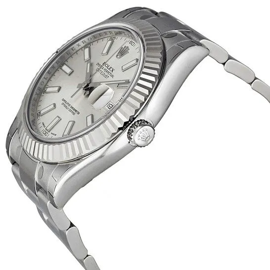 JMS always Bracelets Original Rolex Datejust II Silver Dial Stainless Steel Oyster Bracelet Automatic Mens Watch 116334SSO
