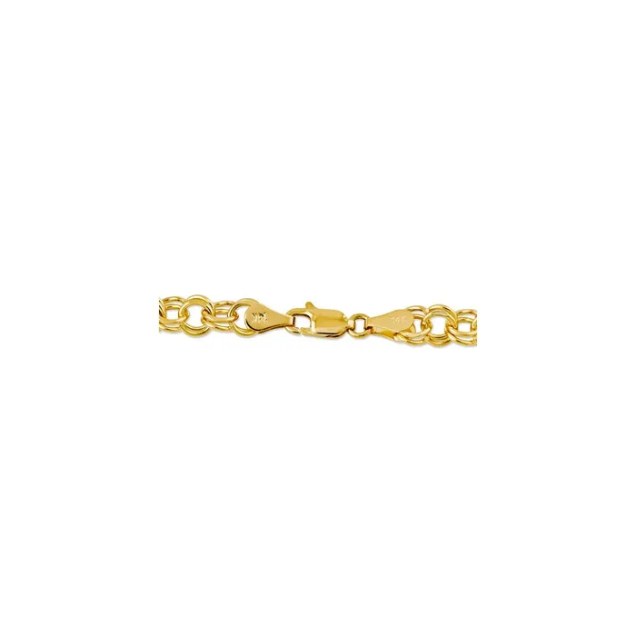 MDS Bracelets 14KY Double Link Charm Bracelet