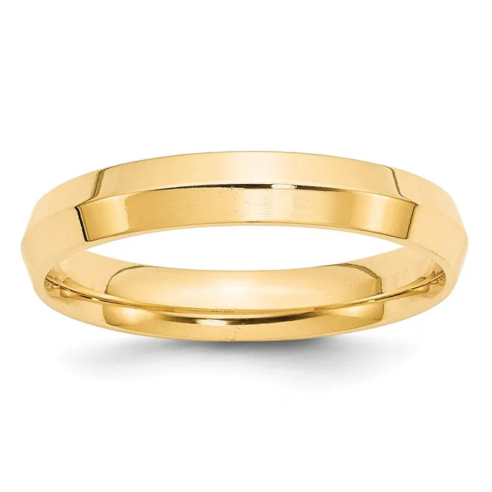 Rings Goldia Solid 14K Yellow Gold 4mm Knife Edge Comfort Fit MensWomens Wedding Band Ring Size 125