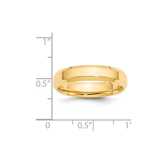 Rings Goldia Solid 18K Yellow Gold 5mm Bevel Edge Comfort Fit MensWomens Wedding Band Ring Size 11