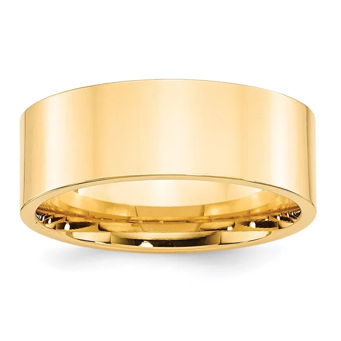 Rings Goldia Solid 18K Yellow Gold 8mm Standard Flat Comfort Fit MensWomens Wedding Band Ring Size 7