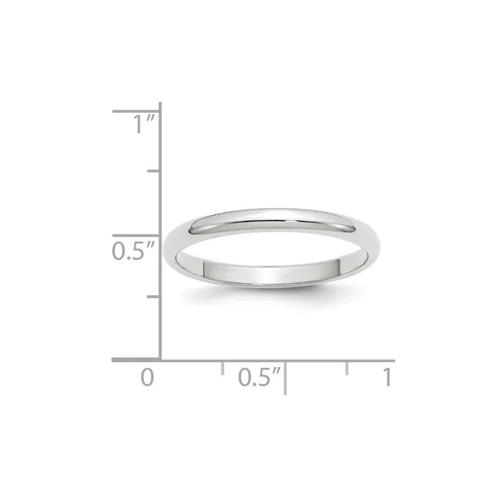 Solid 14K White Gold 25mm Half Round MensWomens Wedding Band Ring Size 10 Goldia Rings Solid 14K White Gold 25mm Half Round MensWomens Wedding Band Ring Size 10 Goldia Rings