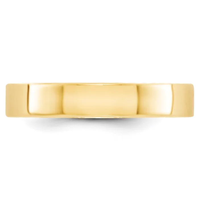Solid 14K Yellow Gold 4mm Light Weight Flat MensWomens Wedding Band Ring Size 45 Goldia Rings
