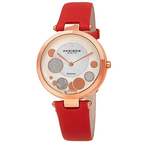 Watches JMS always Original Akribos XXIV Quartz Diamond White Dial Ladies Watch AK1069RD