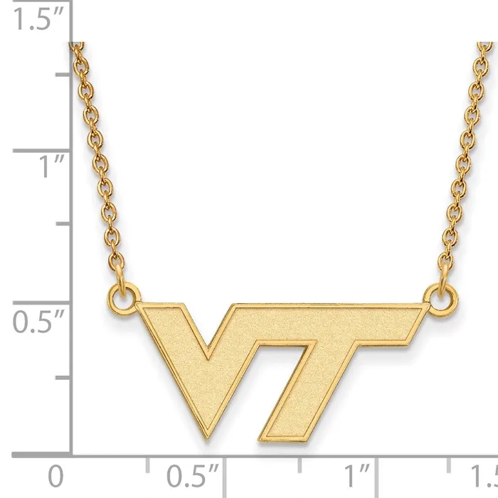 10K Yellow Gold Virginia Tech Small Pendant with Necklace TreasureFineJewelers Necklaces