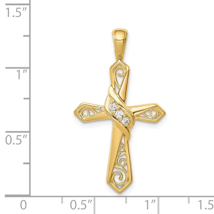 14k 120ct Diamond Cross Pendant TreasureFineJewelers Necklaces