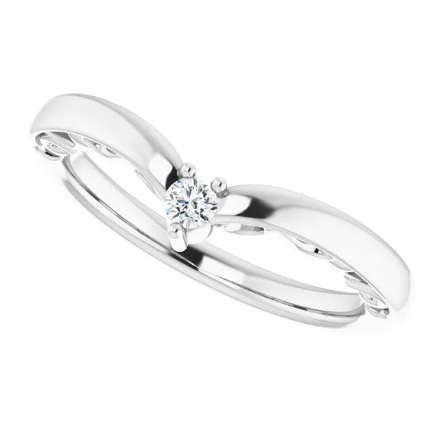 14K White 06 CTW Natural Diamond Contour Band TreasureFineJeweler Rings