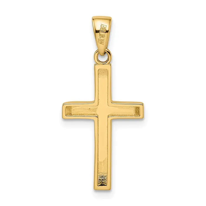 14k Yellow and Rose Gold with White Rhodium Beveled Medium Crucifix Pendant TreasureFineJewelers Necklaces
