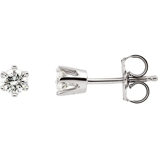 Earrings TreasureFineJewelers 14K White Gold 12 CTW Natural Diamond Stud Earrings