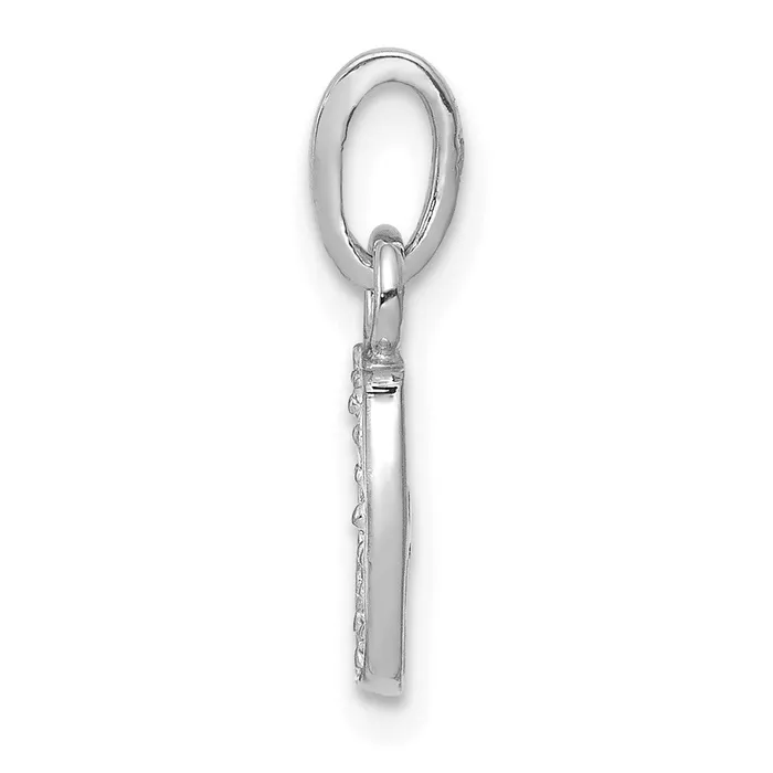 Necklaces TreasureFineJewelers 14k White Gold Rhodiumplated Diamond Letter J Initial Pendant
