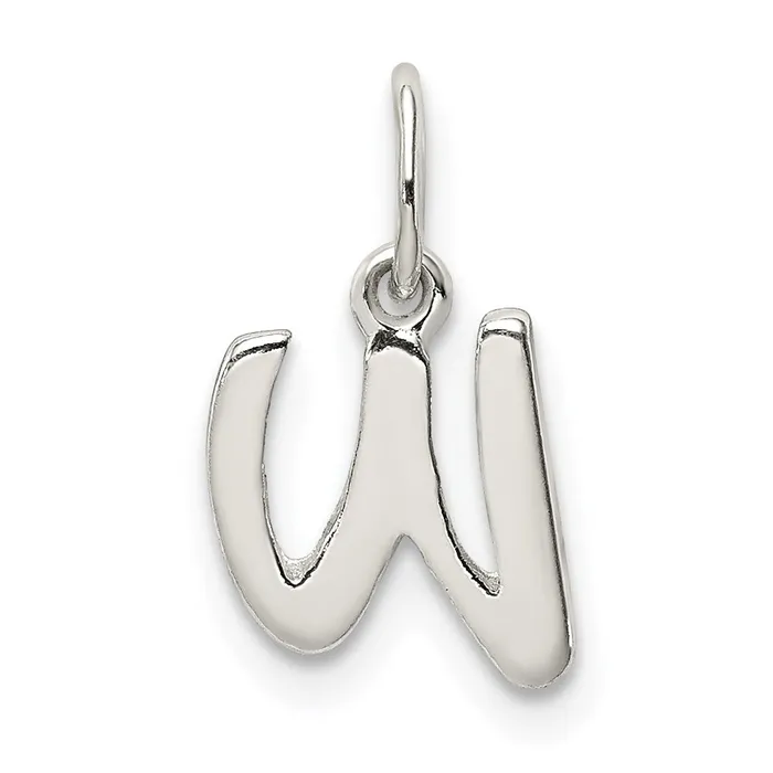 Necklaces TreasureFineJewelers Sterling Silver Letter W Initial Charm