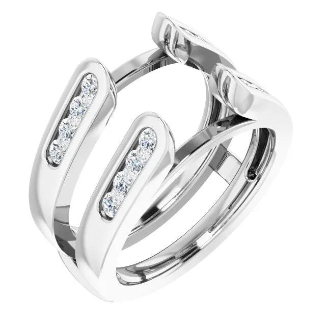 Rings TreasureFineJeweler 14K White 12 CTW Natural Diamond Ring Guard