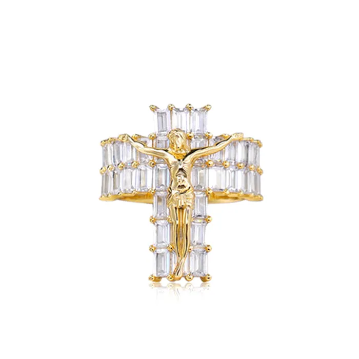 Rings Trendolla Jewelry 925 Silver Cross CZ Diamond San Judas Ring
