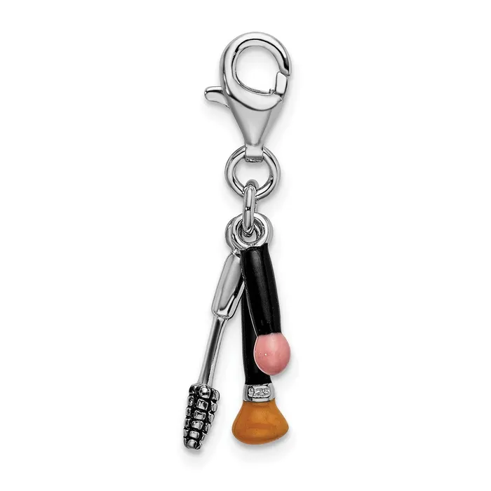 Sterling Silver Amore La Vita Rhodiumplated Enameled Makeup Charm TreasureFineJewelers Rings
