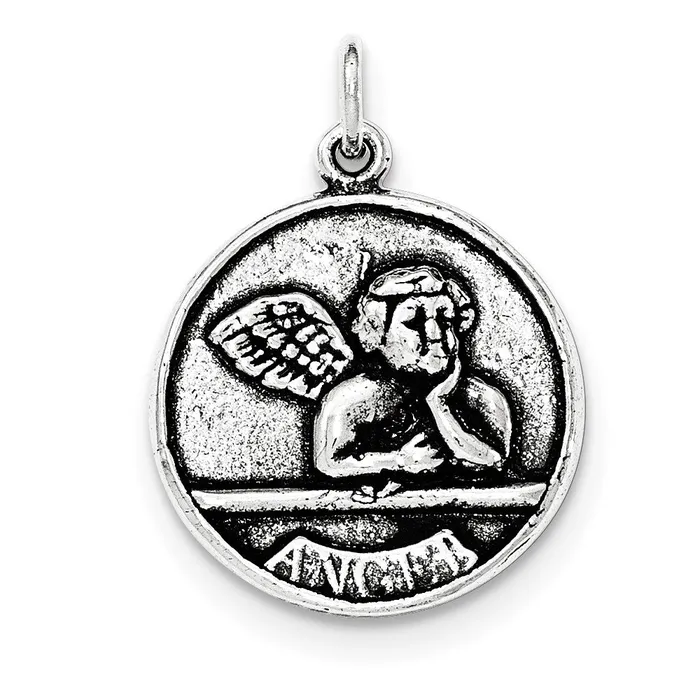 Sterling Silver Antiqued Raphael Angel Pendant TreasureFineJewelers Necklaces