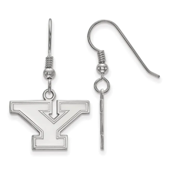 Sterling Silver Rhodiumplated Youngstown State University Letter Y Small Dangle Wire Earrings TreasureFineJewelers Earrings