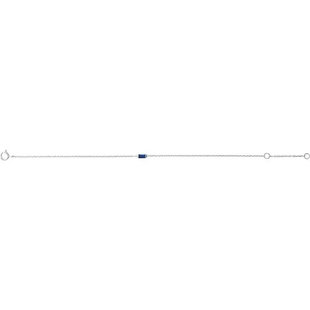 TreasureFineJewelers Bracelets 14K White Gold Straight Baguette Natural Blue Sapphire 6 127 12 Bracelet