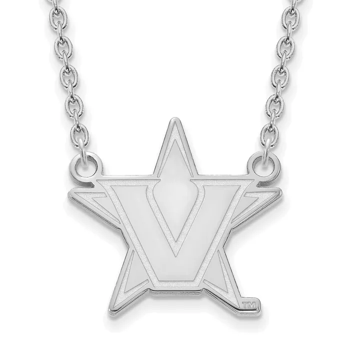 TreasureFineJewelers Necklaces Sterling S Rhp Vanderbilt University Large Pendant wNecklace