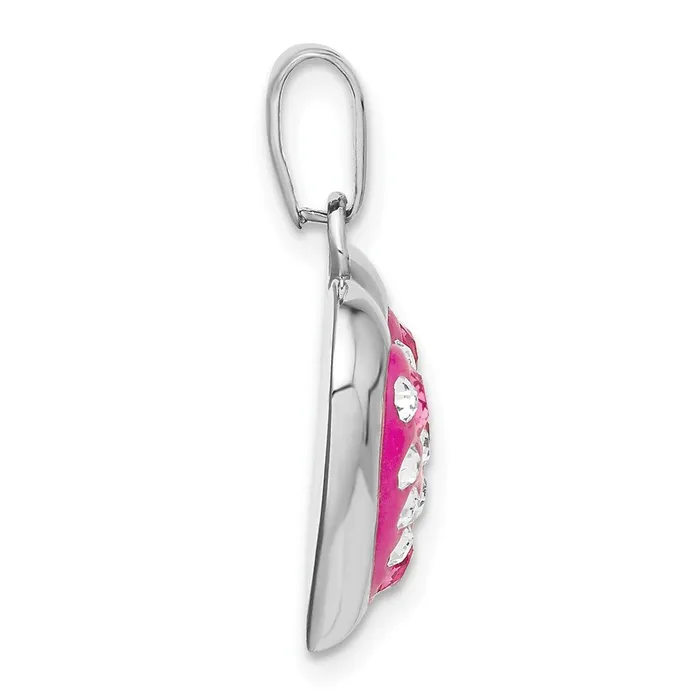TreasureFineJewelers Necklaces Sterling Silver Rhodiumplated Ferido Stellux Crystal Heart Pendant