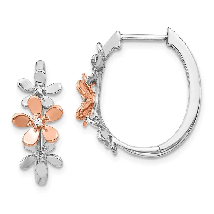 14k Rose and White Gold Diamond EarringsWBCEM4038006RWA WB Choice Jewelry Earrings