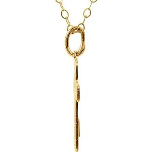 14K Yellow Pierced Heart Cross 15 Necklace 1953415829600PSTWBC WB Choice Jewelry Necklaces