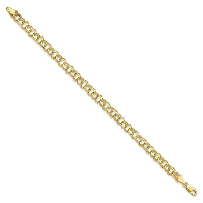Bracelets WB Choice Jewelry 10KY Solid Double Link Charm BraceletWBC10CH38