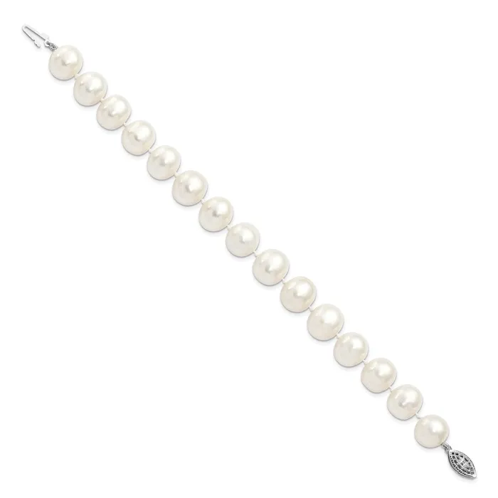 Bracelets WB Choice Jewelry Sterling Silver Rhodium 1112mm White FW Cultured Pearl BraceletWBCQH5151725