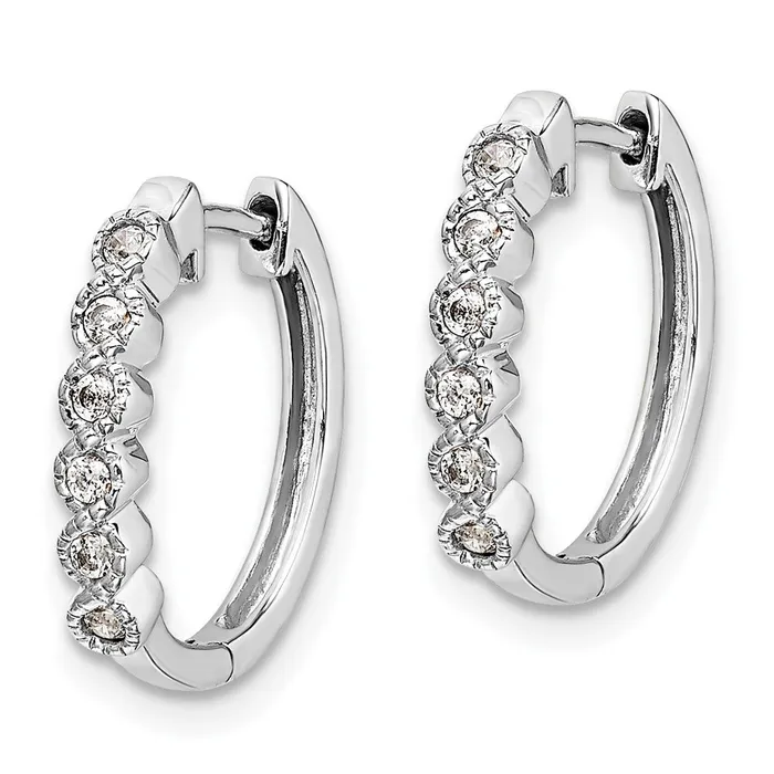 Earrings WB Choice Jewelry 14k White Gold Diamond Hinged Hoop EarringsWBCEM5396013WA