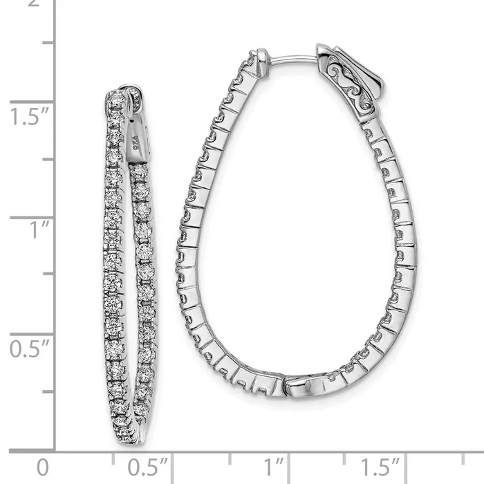 Earrings WB Choice Jewelry Sterling Silver CZ In and Out Hoop EarringsWBCQE15623