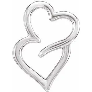 Necklaces Platinum Double Heart Slide Pendant86332104PSTWBC WB Choice Jewelry