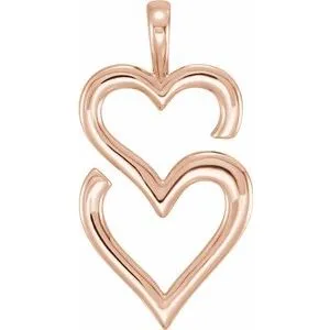 Necklaces WB Choice Jewelry 14K Yellow Double Heart Pendant 86329102PSTWBC