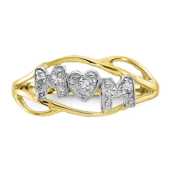 Rings 10K wRhodium Mom CZ RingWBC10C1221 WB Choice Jewelry