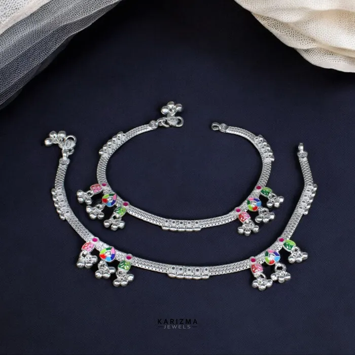 Rings Karizma Jewels Real Sterling Silver Indian women brides collection Anklets Ankle Pair 103