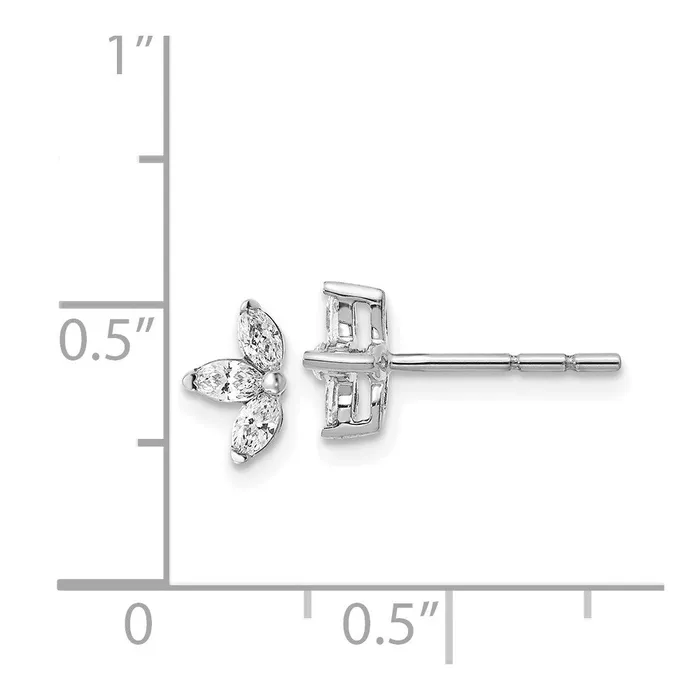WB Choice Jewelry 14k White Gold 3stone Marquise Diamond EarringsWBCEM4177040WA Earrings