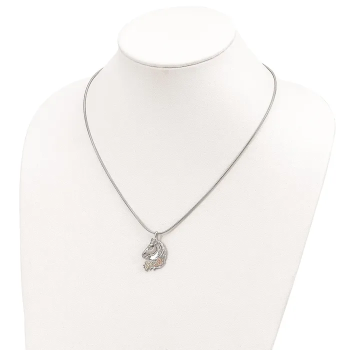 WB Choice Jewelry Necklaces Sterling Silver 12K Lg Horsehead NecklaceWBCQBH11120