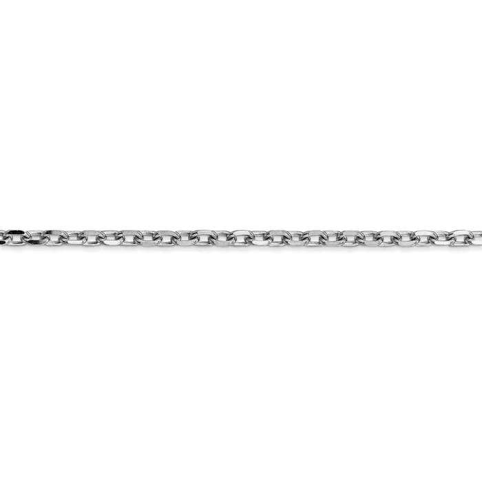 WB Choice Jewelry Rings 14k WG 3mm DC Round Open Link Cable ChainWBCPEN20016