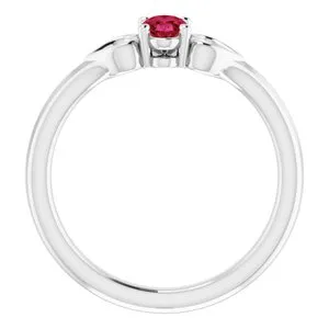 WB Choice Jewelry Rings Platinum Chatham LabCreated Ruby Youth Heart Ring 71987657PSTWBC