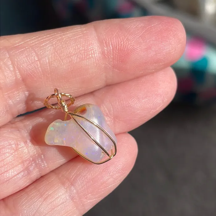 PreStyled Sets Vintage Paris Jewelry Opal Freeform Pendant Gold Filled Handmade