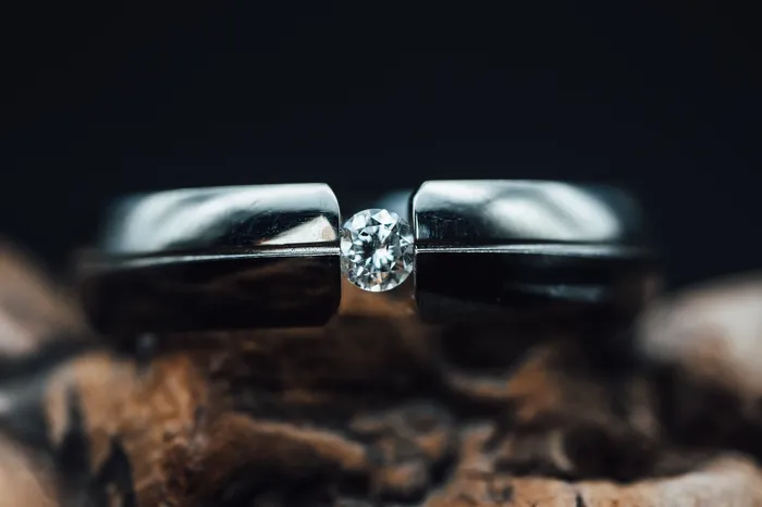 Titanium Tension Set Diamond Ring Lashbrook Rings